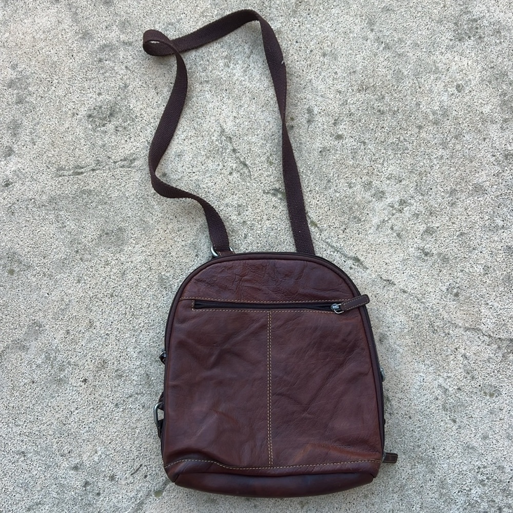 Jack Georges Unisex Voyager Brown Leather Crossbody Purse